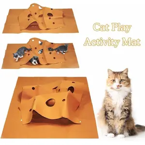 Felt Cloth Bite Pad Training Toys, Cat Tunnel Mat, Interactive Toy for Indoor Cats, Pet Playing Mats, Cat Maze, Agile Training Mat, for Cat Kitten Puppy Rabbit Toy Pet Mat
