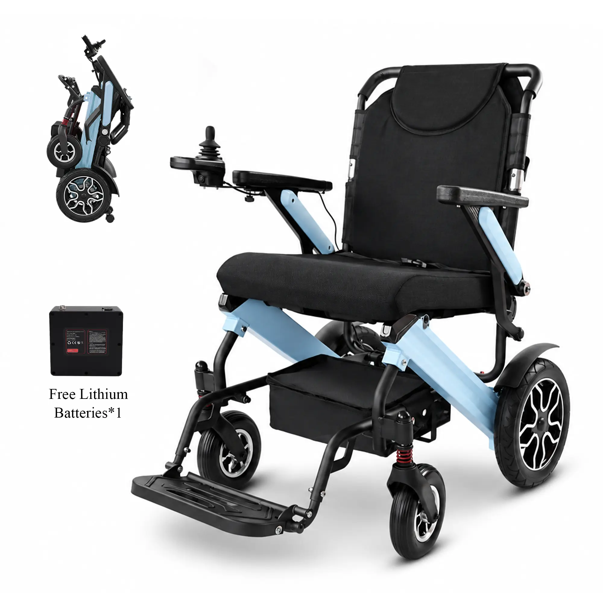 Electric Wheelchair for Adults, Foldable Electric Wheelchair with 500W Motors, Dual Lithium Batteries, 30 mi Long Range, Lightweight Portable Power Wheelchair, 350 lbs Capacity