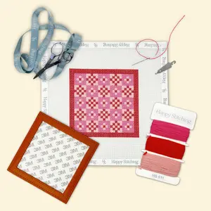 Happy Stitching - Sundaze Needlepoint Coaster Kit - Self Finishing Needlepoint Kit - Summer Crafts For Women - DIY Coaster Supplies