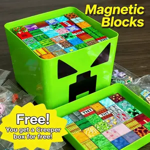 Magnetic Building Blocks World Game, Magnetic Iron Block Assembly Toy, Educational Gift, Fun and Interactive Play