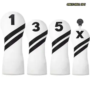 1pc/4pcs Driver/fairway/hybrid Headcover, Durable Double Slash Style Golf Club Head Cover, Perfect Protective Cover for Golfers