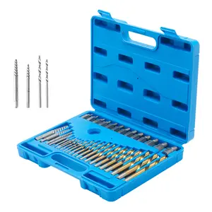 TikTokShopBlackFridayVEVOR Screw Extractor with Drill Bit Set, 35-Piece Bolt Extractor Kit, 19 PCS Bolt Extractors and 16 PCS Reverse HSS Drill Bits, with Storage Case, for Removing Damaged Bolts, Screws, and Nuts