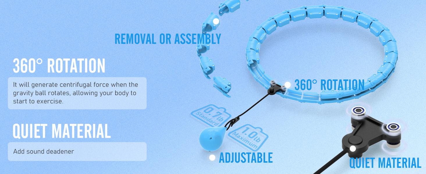 Exercise Hoop with 24 Links, Sweet Weight Ball, Adults Sports and Fitness, Women's Smart Sports Devices