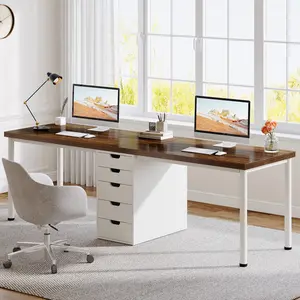 LITTLE TREE Two Person Computer Desk with 5 Drawers, 78.7 Inches Extra Long Double Office Desk, Modern Simple Double Computer Desk Study Writing Table Workstation for Home Office
