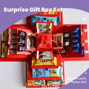 Five-Layer Surprise Gift Box, Candy Snacks Chocolate Wedding Gift Box, Blind Box, Perfect for Weddings and Special Occasions, Fun and Exciting Gifts