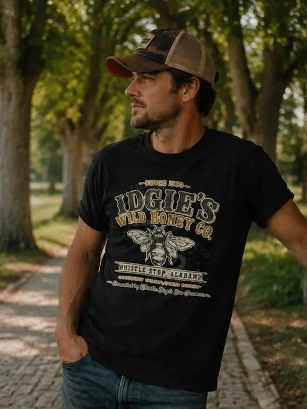 Comfort Colors Idgie's Wild Honey Co. T-Shirt – Fried Green Tomatoes Movie Graphic Tee, Vintage Inspired Southern Aesthetic Apparel for Fans