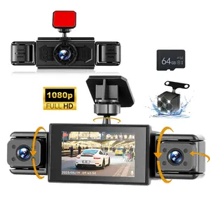 【Roinvou】4 Channel 3 inch Dash Cam 1080P Front & 480P Rear Inside Left Right Built-in Night Vision 24/7 Recording Parking Mode Monitor Reversing Help Free 64G SD Card TikTokShop