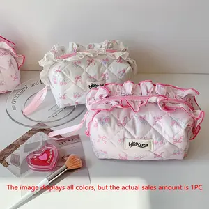Large Capacity Makeup Bag, Makeup Organizer Pouch, Handheld Cosmetic Pouch, 1 Piece Quilted Cosmetic Storage Bag with Handle, Multifunctional Storage Bag for Home & Travel, Travel Accessory, Travel Essentials