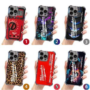 Milwaukee Pattern Phone Case for iPhone 17 16 15 14 13 12 11 Pro Max Plus Air and iPhone X XS Max Four-Corner Shockproof Phone Case, Ideal Gift for Friends and Family
