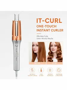 Beach Babe Hair Waver Curling Iron |  Wave Curls | Anti-Scald Design | 50 Million Negative Ions | 10 Min Fast Quick Waves | Less Heat Damage | Smart Timer & Adjustable Heat Temps | User-Friendly Hair Styling Tool | Bouncy Long-Lasting Beach Curls