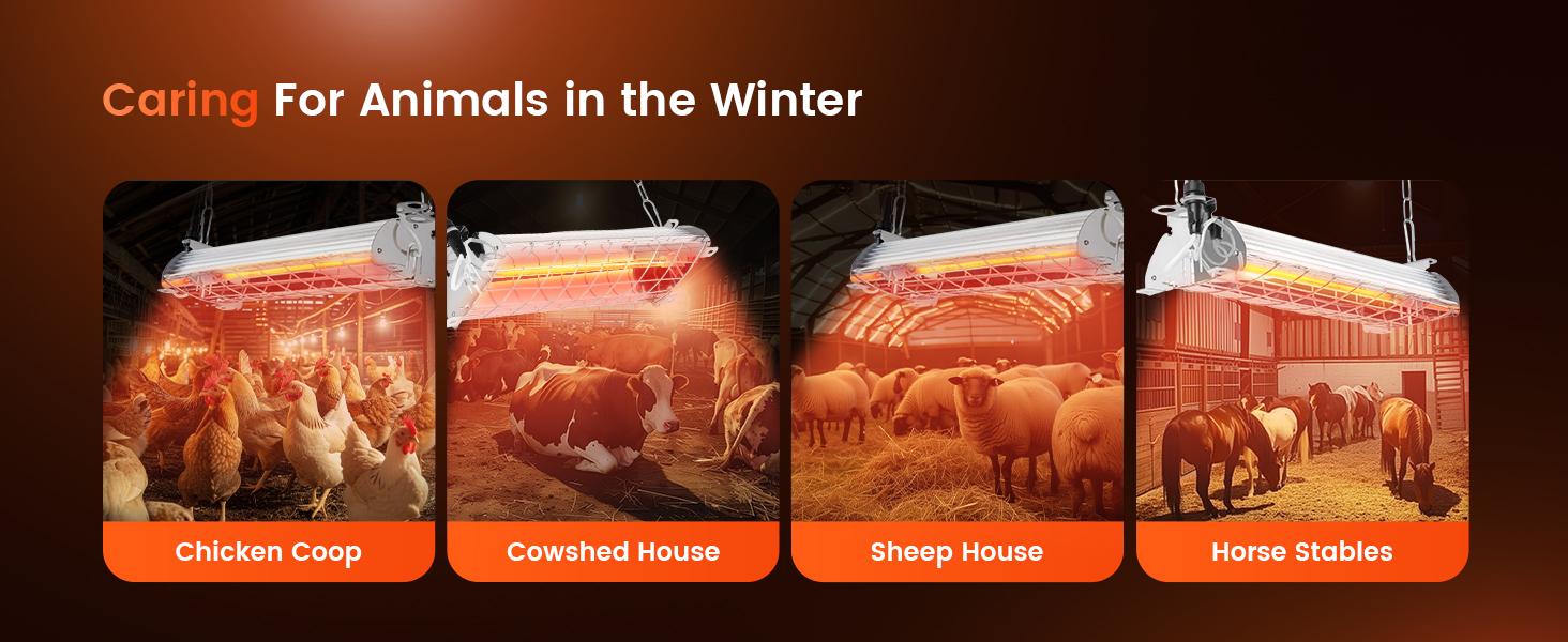 400W Large Chicken Coop Heater, Carbon Fiber Heating Lamp Outdoor Winter, Protable 2 Mode Temp & Hanging Height for Coop Rabbits Livestock Heating Plate Chicks Poultry House 400W Large Chicken Coop Heater, Carbon Fiber Heating Lamp Outdoor Winter, Protable 2 Mode Temp & Hanging Height for Coop Rabbits Livestock Heating Plate Chicks Poultry House