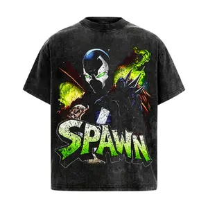 Spawn Premium Acid Washed T-Shirt, Hellspawn Vintage Graphic Tee for Image Comics Fans, Dark Superhero Streetwear Shirt, Comic Book Collector Top, Bold Spawn Graphic Unisex Tee, Casual Crew Neck Cotton, Everyday Fan Outfit