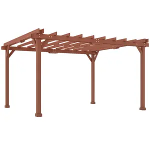 Outsunny 11' x 12.5' Outdoor Wood Pergola, Patio Canopy Gazebo with Stable Structure for Climbing Plant Support, Deck, Backyard