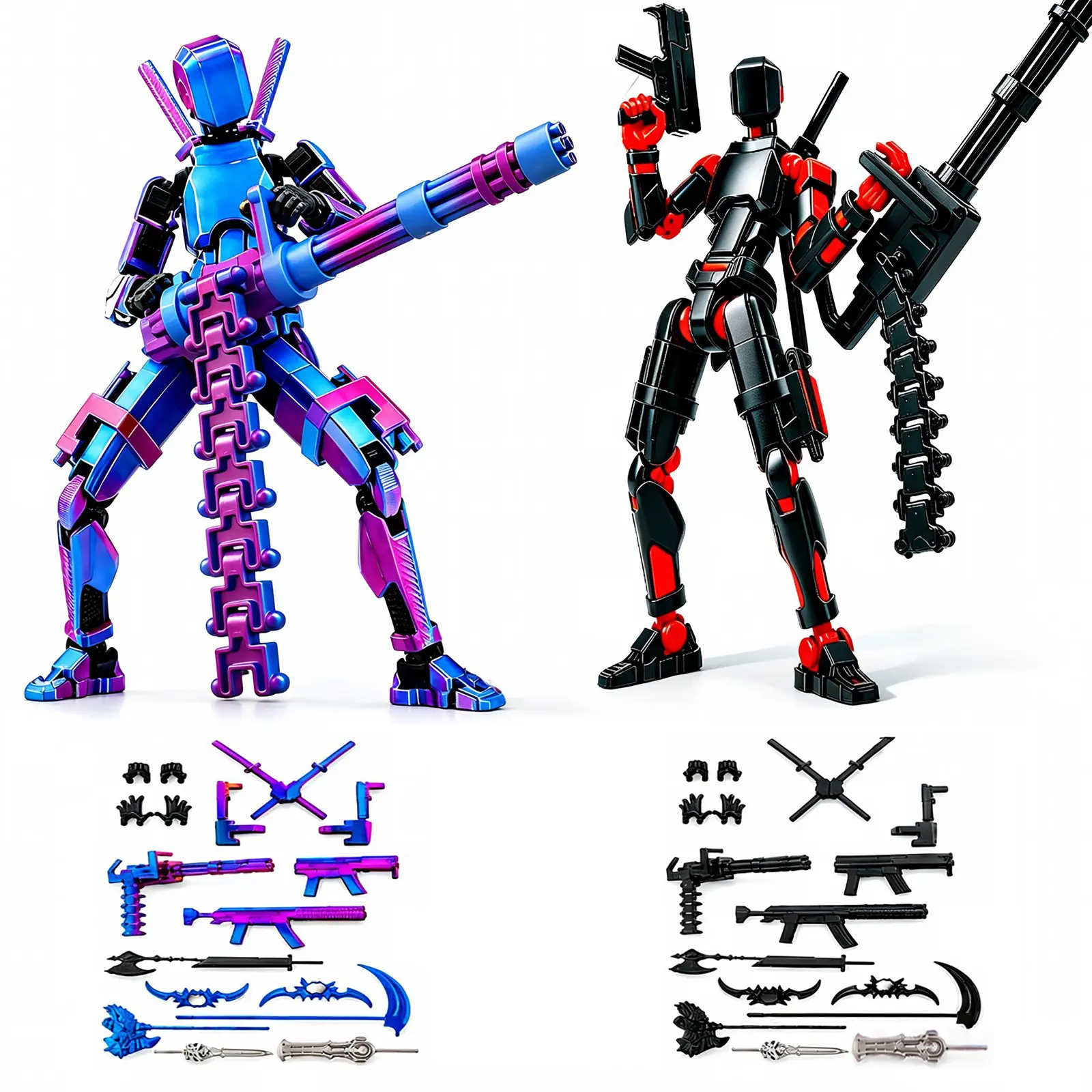 Unisex 3D Printed Assembled Titan 13 Gatling Gun Fully Movable Robotics Action Figure Set - Model Replica Action Figures, Teen Boy Gift, Toys for Boys, Collectible Fidget Toy, 13-Themed Desktop Decoration, Ages 12+
