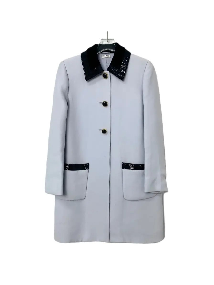 RDLT— Miu Miu Purple Statement Collar Coat Size 36