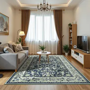 Moroccan Area Rug, 4x6 5x8 6x9 Feet, Boho Tribal Print, Non-Slip & Machine Washable Low Pile Rug for Bohemian Living Room, Bedroom Decor-S