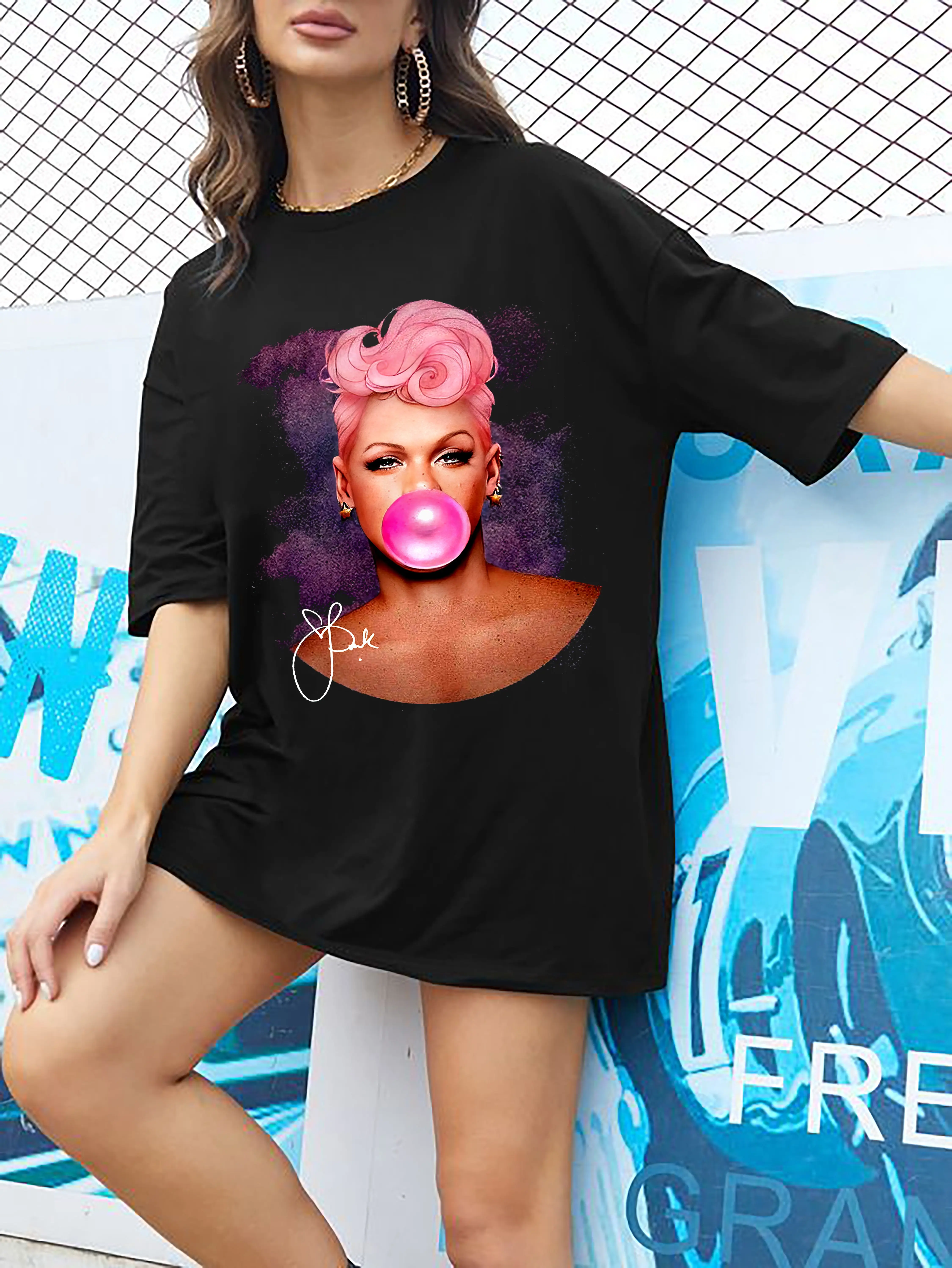 Pink P!nk Singer Summer Carnival 2023 Tour Unisex T shirt Men Women T-shirt Button Fitted