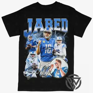 Jared Goff T-shirt For Men Women, For Fans Unisex Casual Streetswear Top Detroit Lions Football