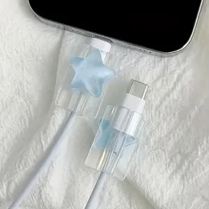 2-Pack Data Cable Protectors, Star Design, Prevents Breakage, Durable Protection for Cables, Ideal for Daily Use, Enhances Cable Lifespan