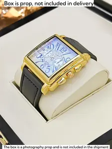 Men's Casual Quartz Watch Square Dial Analog Display, Alloy Case Mineral Glass Lens, Silver Color Button Cell Battery, All Seasons Wear Square Watches