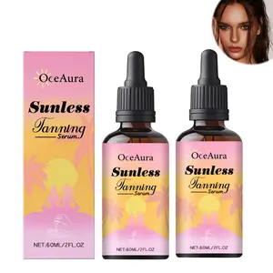 OceAura Natural Sunless Tanning Drops 60ml - Topical Self Tanner for Radiant Glow, Skin Nourishing Formula Without Sun Exposure