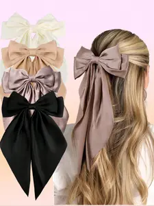 1/4pcs Women's Bow Hair Clips Set, All-Seasons Butterfly Ribbon Design, Casual Party Accessories, Mother's Day Fashion Gift