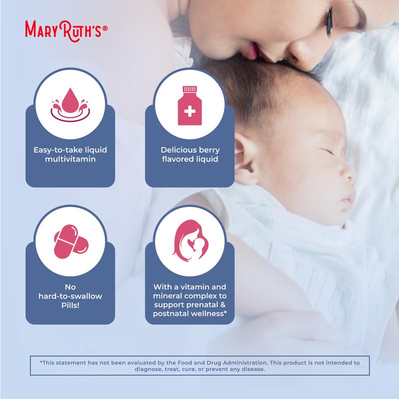 MaryRuth’s Prenatal & Postnatal Liquid Multivitamin - Sugar Free - Vegan - Non-GMO - 32oz