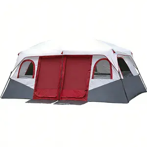Tent for Family Camping 10-12 Person Two Bedrooms and One Living Room Instant Setup Oxford Fabric Weatherproof for Outdoor Adventures Family & Friends Gatherings Car Camping Glamping Memorial Day Gift more