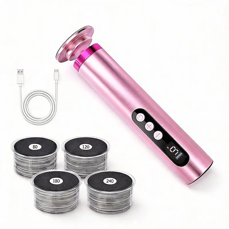 Rechargeable Electric Callus Remover Foot File | Premium Aluminum Alloy Body, 9-Speed Digital Display, 40 Replacement Sanding Discs, 2000mAh Fast-Charging Battery, Pedicure Tool for Dry Cracked Heels