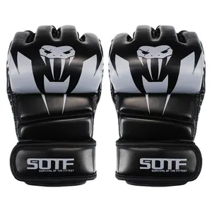 Half Finger Boxing Gloves, 1 Pair Professional Mma Fighting Training Gloves, Punching Gloves for Men & Women, Boxing & Martial Arts Equipment, Protective Gear