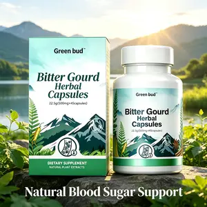 Green Bud Bitter Gourd Herbal Capsules Contain Extracts of Bitter Gourd, Cinnamon, Ginseng, and Mulberry Leaves, etc.