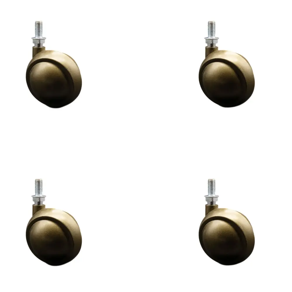 212 MAIN SCC-TS01S25-DCS-WA-381634-4 Decorative Castors, 2.5 in. Swivel Metal Ball Wheels, Windsor Antique Finish, 0.375 in. 16 TPI x 0.75 in. Threaded Stem Mount, 400 lbs Capacity, Set of 4, for Office Furniture, Ideal for Furniture Moving, 2.5 In. Wheel