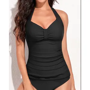 Aqua Eve Women Tankini Bathing Suit Top Only - Halter Swimsuit Top Tummy Control Swimwear Swim Tank Top Only No Bottom 2025