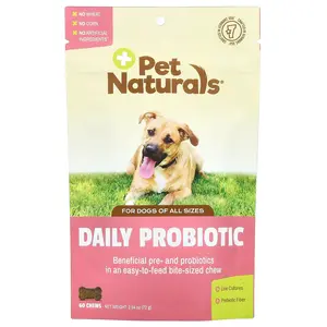 Pet Naturals Daily Probiotic, For Dogs, All Sizes, 60 Chews, 2.54 oz (72 g)
