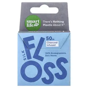 SmartLifeCo Silk Floss, Charcoal Infused, 50 m