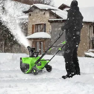 22" Corded Electric Snow Blower with Dual LED Lights - 3000 RPM, 15Amp, 180 °   Adjustable Chute, 25ft Throw Range - Perfect for Home & Commercial Use, Walk-behind, Snow Thrower