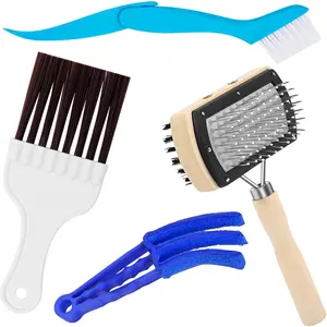 4Pcs Air Conditioner Ac Cleaning Kit, Useful Double-Sided Coil Cleaning Brush, 2 in 1 Groove Cleaning Brush Good Cleaning Effect for Air Conditioners Refrigerators Blinds