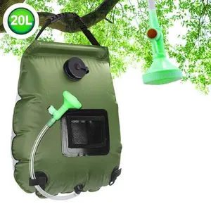 Portable Solar Heated Camping Shower Bag, 1 Set Outdoor Bathing Water Bag with Removable Hose & Switchable Shower Head, Camping Gear, Suitable for Travel, Climbing