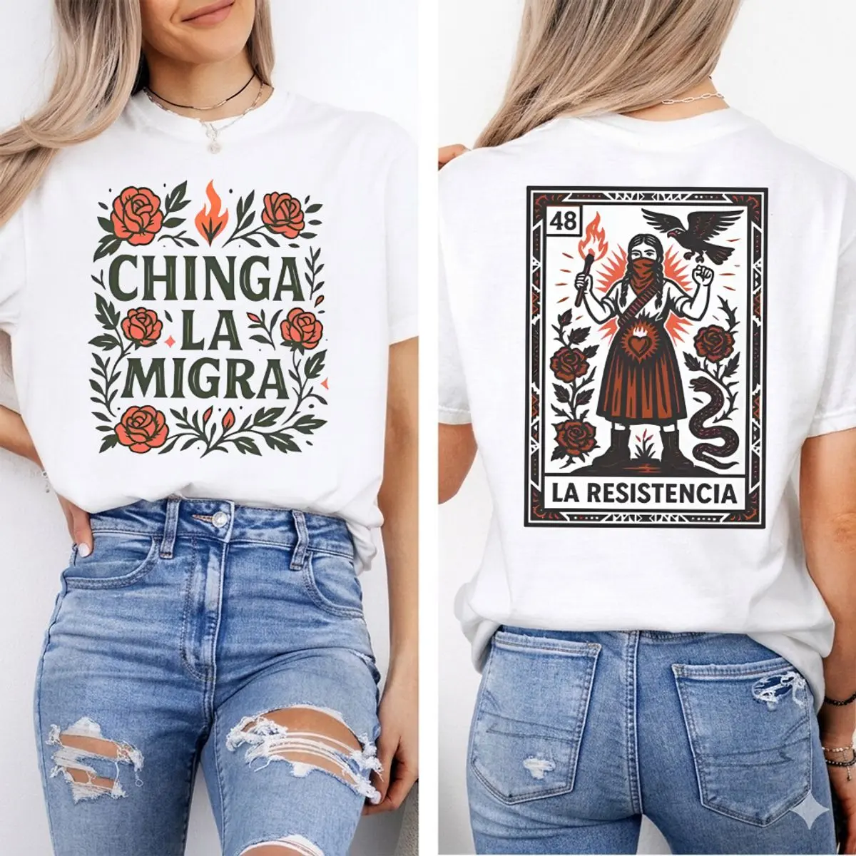 Comfort Colors Chinga La Migra T Shirt, Pro Immigration Activist Tee, Human Rights Graphic Shirt, An"Ti Deportation Unisex T Shirt, Civil Rights Gift, Unisex Fitted Short Sleeve Tee, Classic Streetwear