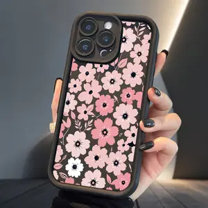 Pink Daisy TPU Phone Case for iPhone 17 Air 16 Pro Max 15 Plus 14 13 12 11 X XS Anti-Scratch Shockproof Lens Protection Soft Cover Christmas Gift
