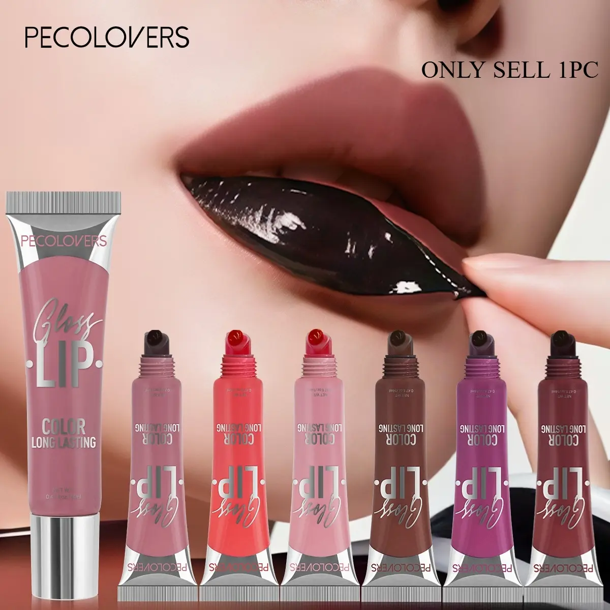 1Pc Smooth Peel Off Lip Gloss, Beauty Lipstick, Long lasting lipsticks, Long Wear Lip Stain, Soft Matte Lip Tint, Comfortable Lip Color For Office And Travel, Nude And Rose, Lip Makeup Product, Cosmetic, Lip Products Makeup