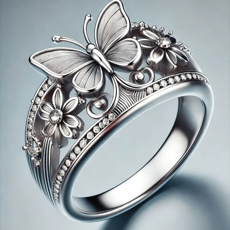 Vintage Hollow Butterfly Flower Ring for Women, Ethnic Style Unique Design, Casual Versatile Party Wedding Jewelry, Boho Wedding Ring, Beautiful Rings