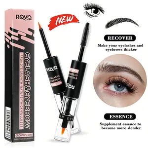 Vegan Lash & Brow Thickening Serum - Lightweight, Fast-Absorbing, Non-Greasy Peptide-Enriched Natural Nourishing Formula, Dual Brush Heads for AM/PM Routine, Cruelty-Free Beauty Essential for Visibly Longer, Denser Lashes & Brows