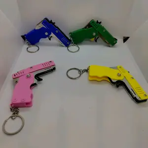 Rubber band shooter keychain