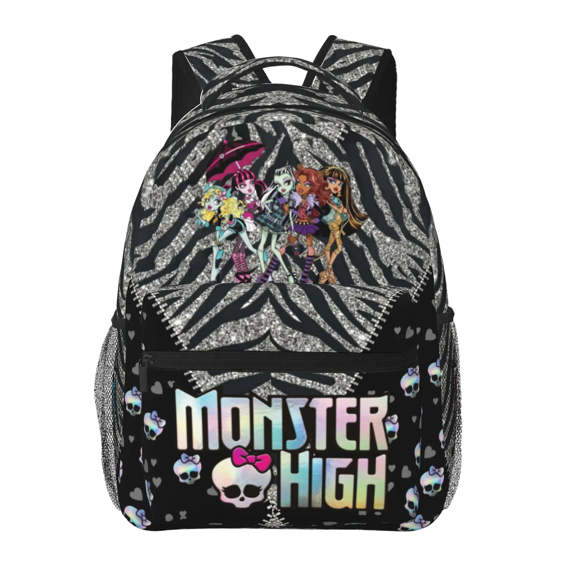 Monster high Lightweight Bookbag for School Monster high dolls Fashion Casual Kids Backpack with Tablet Sleeve Monster high doll Waterproof College Daypack – Back to School Gift for Teens & Tweens