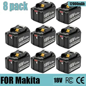 8-Pack Replacement for Makita 18VBattery 12.0Ah Compatible with 18Volt Lithium-ion BL1830/BL1860B/BL1850B/BL1840B/BL1830B/BL1815B Power Tools Portable Hand-Cranked Chainsaw Sharpener Kit Electric Drill Bit Sharpener High Performance Drill Bit Grinder