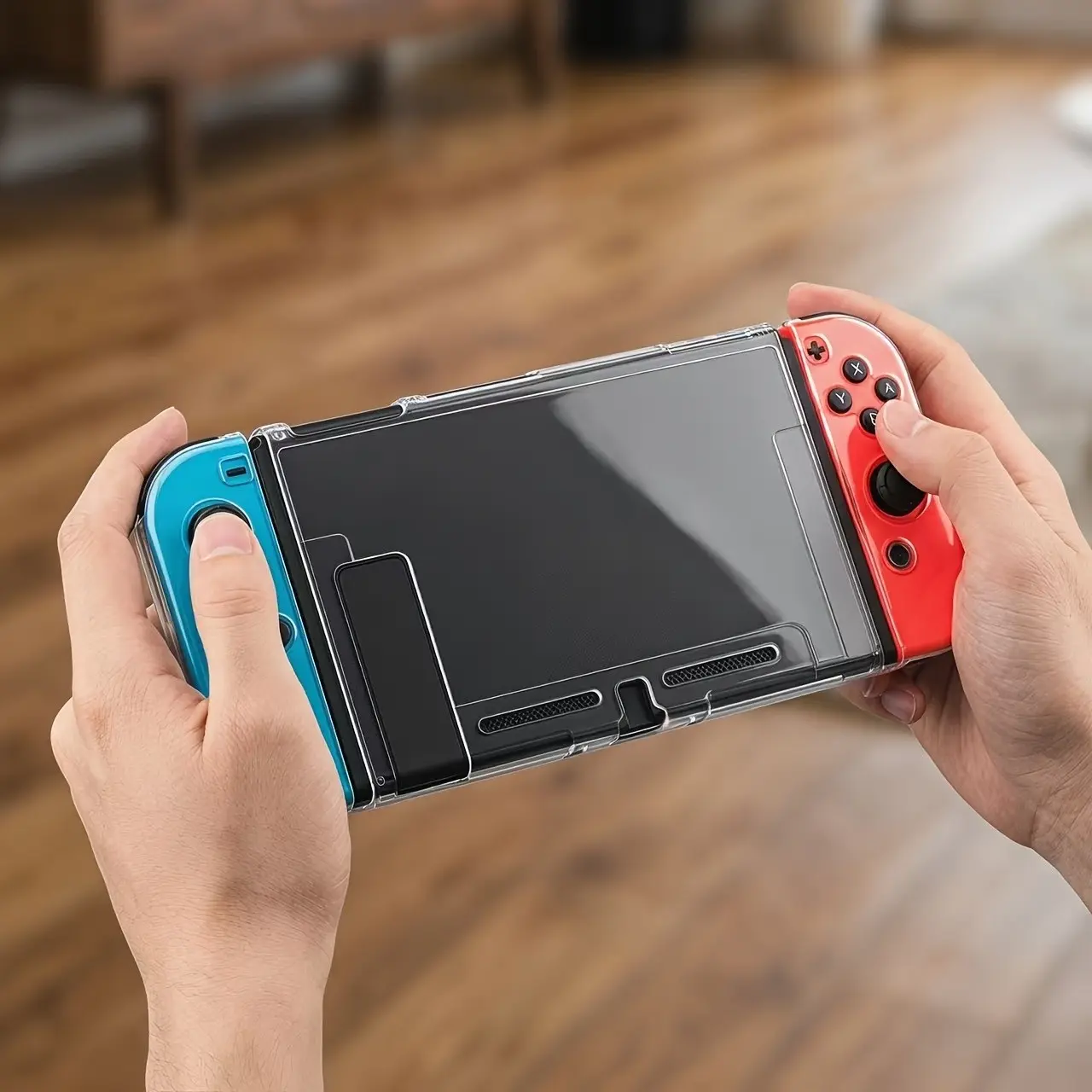 Transparent Protective Case for Nintendo Switch, Clear Cover Crystal Back, Full Protector, Easy Install, Durable Design, Console Accessory