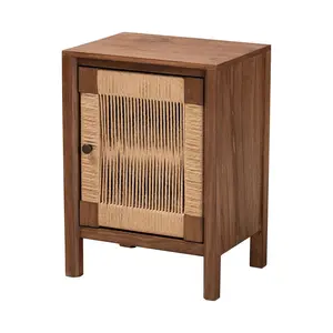 bali & pari Holitz Walnut Brown Bayur Wood Nightstand