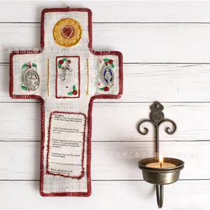 Woven Prayer Pocket with Silver Cross