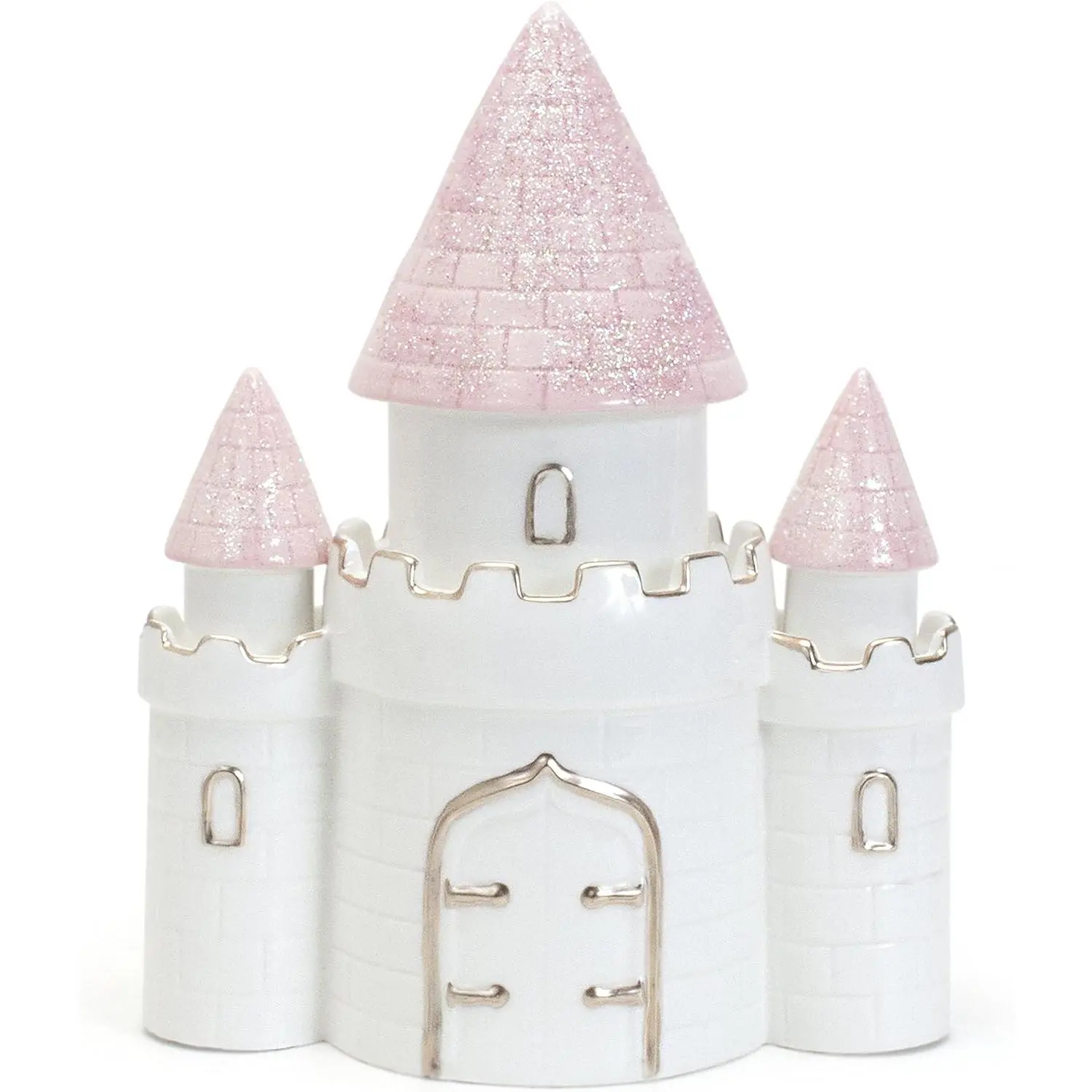 Ceramic Dream Big Princess Castle Piggy Bank - Vibrant Pink Durable Cash Saving Box, Decorative Coin Bank for Girls, Decor